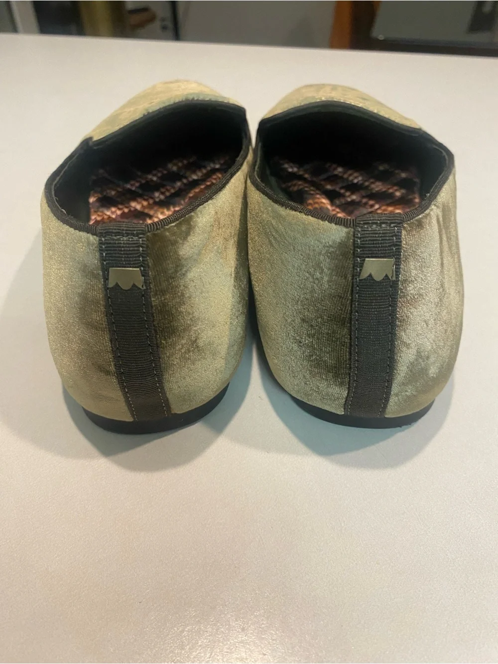 BIRDIES THE STARLING VELVET GREEN LOAFERS FLATS SMOKING SHOE SLIPPER SZ 12